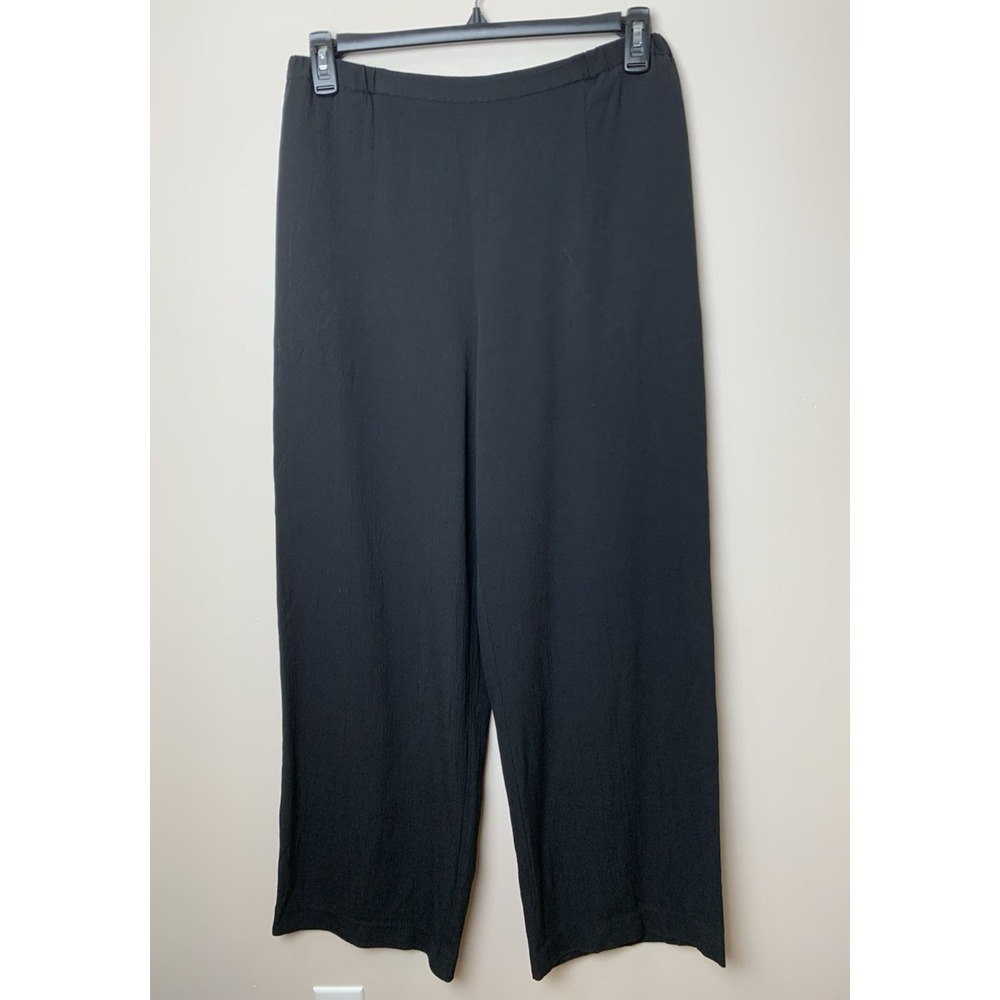 Coldwater Creek Wide Leg Pants‎ Womens Medium Black Flowy Dressy Pull On